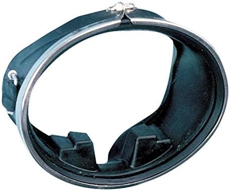 Sommap - Round Black Rubber - Retro diving mask with compensator and screw