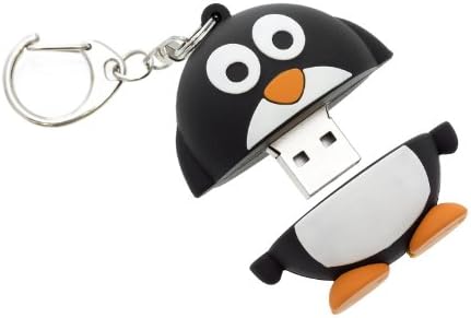 Trendz Novelty Character Stocking Filler 8GB USB Flash Drive Memory Stick with Keyring Attachment - Penguin