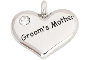 OCCASIONS EMPORIUM Grooms Mother Heart Charm - Silver Plated