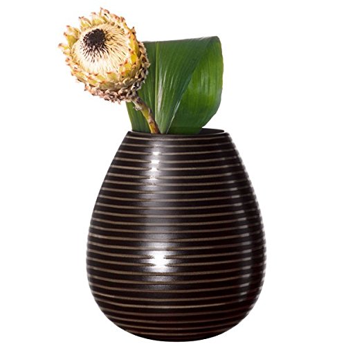 ASA 1112156 Blumenvase Keramik 14.0 x 14.0 x 28.50 cm, dunkelbraun