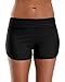 Attraco Damen Bikinihose Kurze Badeshorts Schwimmhose Einfarbige Bikinihose Schwarz L