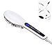 Noza Tec Anti Static Ceramic Hair Straightener Brush Comb - Instant Heating Detangling Paddle Brush - For Faster Professional Straightening Styling - LCD Display - Negative Ion Brush - Auto Massager - UK plug