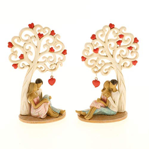 Preisvergleich Produktbild Publilancio srl 4 STK Gioia Paar Braut des Lebens Herzen rot 14 cm Bonboniere