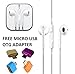 HumbleTM Earphones Handsfree Headphones Earpods With Mic And Volume Button For Apple iPhone, iPad, iPod, Android Phones with 3.5MM Jack-White RS.235.00