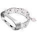 Produktbild Mumuj Mode Elegant Damen Metall Armband, Schmuck Glanz Ersatz Watch Band Jewelry Metallarmband mit Schmuck Ersatzband Verstellbares Armband mit Metallgehäuse für Xiaomi Mi Band 4 (Weiß)