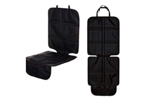 UCARE Autositz Schutzmatte für Kinder 600D Kindersitzunterlage Rutschfester Kindersitzkissen Schutz für SUV Sadan Turck Schwarz 48 * 123cm (2 Stück)
