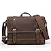 Produktbild Retro Herren Umhängetasche, Mens Vintage Freizeit Mode Crazy Horse Leder Aktentasche 12 zoll Laptop Tote Satchel Messenger Umhängetasche Für Geschäftsreisen College Camping Businesstasche Herren Lapto