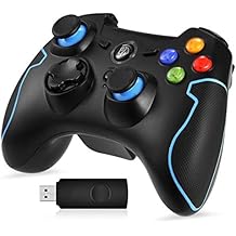 EasySMX Wireless Controller da Gioco, ESM-9013 2.4G Joystick Dual Turbo a Vibrazione per PS3 / Tablet/Tablet PC Android (Nero-Blu)