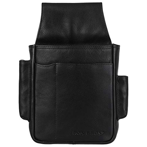 Preisvergleich Produktbild Dos Bros Nappa Leder Kellnertasche Profi Kellnertholster Kellnerhalfter Holster Lederholster für Kellnerbörse DB-032-99 schwarz