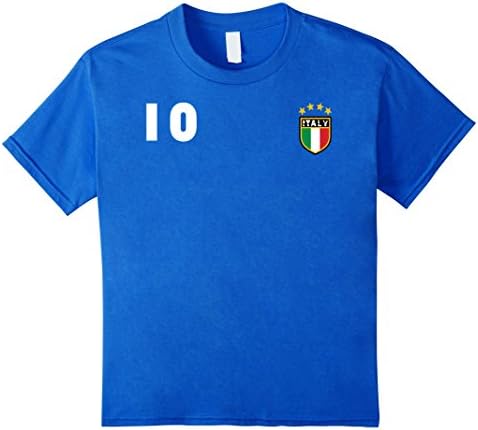 Italy Azzurri Futbol Italian Soccer T Shirts Kids 6 Royal Blue
