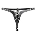 Produktbild Hanyi Damen Leder Unterhose Keuschheitsgürtel Einstellbar Sexy G-String Tanga Unterwäsche Slips, Schwarz