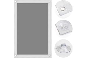 OBdeco Thermo Rollo 100% Verdunkelung Sonnenschutz Verdunkelungsrollo für Velux-Dachfenster Hitzeschutz ohne Bohren mit Saugnäpfen Grau 60x120cm für MK08