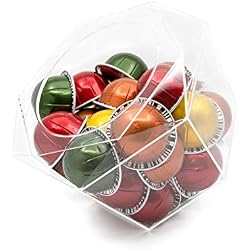 Nespresso Vertuoline hexagonale Plexiglas Capsule Pod support clair, distributeur, Solution de stockage pour machines Nespresso et Keurig K-cups - pour 40 capsules