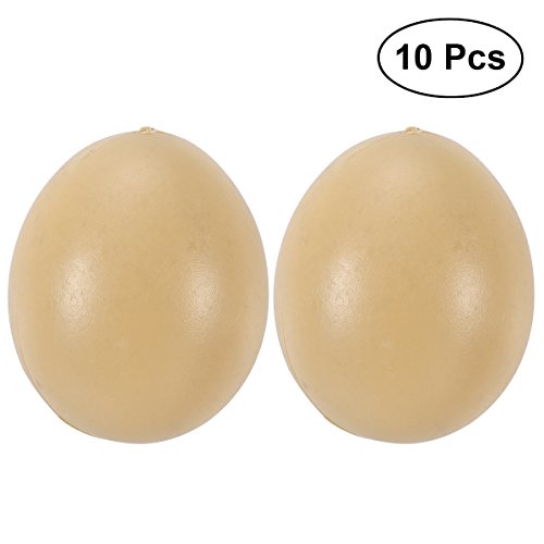 UEETEK Oeufs artificiels faux de 10pcs oeufs en plastique artificiels pour l'incubation d'incubation de pigeons