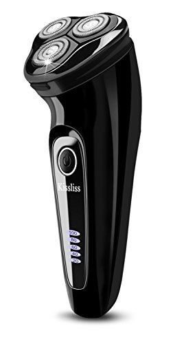 Kissliss USB Aufladen Nass- & Trockenrasierer Wasserdichter Rotationsrasierer Elektrischer Rasierer für Männer