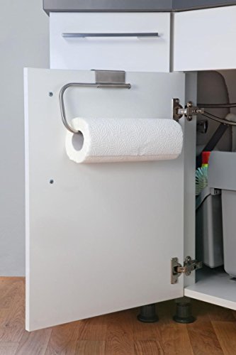 Küchenrollenhalter Küchenrollen-Türhänger Papierrollenhalter für Schranktüren oder Schubladen, Montage ohne Bohren und Schrauben, Edelstahl - 3