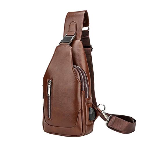 Preisvergleich Produktbild Herren Tasche Herrenmode Business-Schulter-Kurier-Beutel-Leder... Reißverschluss Messenger Bag Outdoor Brusttasche Kreative Models
