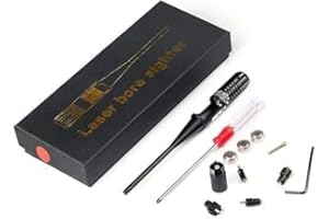 KinZon Viseur Laser Professionnel Rouge - Compatible Calibres .22 à .50 & 9mm | Kit d'Alignement Haute Précision pour Fusils, Pistolets et Airsoft | Réglage Optique sans Tir | 5 Adaptateurs
