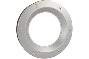 MLS Ojo de Buey B6000, de Aluminio Robusto, Vidrio de Seguridad VSG, Apto para Puertas de 40 mm de Espesor, Tornillos de Fijación Visibles en Ambos Lados, 300 mm de Diámetro, Vidrio Transparente