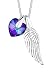 Produktbild Elli Damen-Kette mit Anhänger Herz, Flügel 925 Silber Kristall Herzschliff lila   45 cm - 0112622414_45