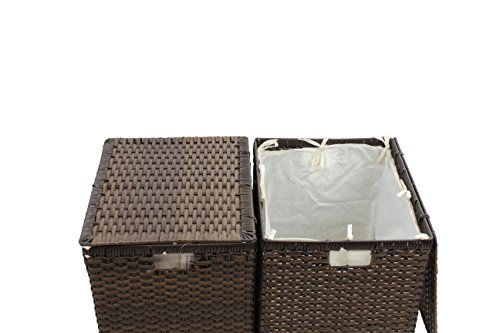 Wäschekorb aus braunem Rattan, Maße ca. 39x50x32cm - 4