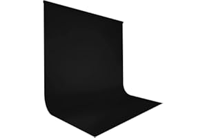 Fotohintergrund Schwarz 2x3 m, Bonvvie Faltbare Fotografie Hintergrund Musselin Hintergrund für Photo Video Studio, Fernsehen, Zoom, YouTube, Online-Meetings