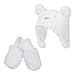 Bluezoo Kids Baby Girls' White Fleece Hat And Mittens Set 6-12 Months