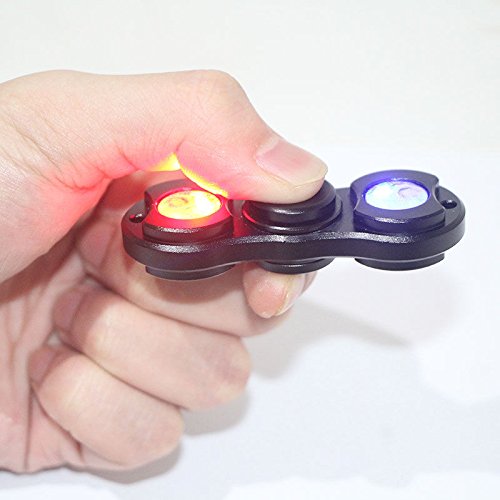 Hand Spinner Stress Relief Toy, EDC Fidget Spinner (BLACK LED spinner) High Speed Stainless Steel Made Ceramic Bearing ADHD Focus Anxiety Relief Toys for Killing Time