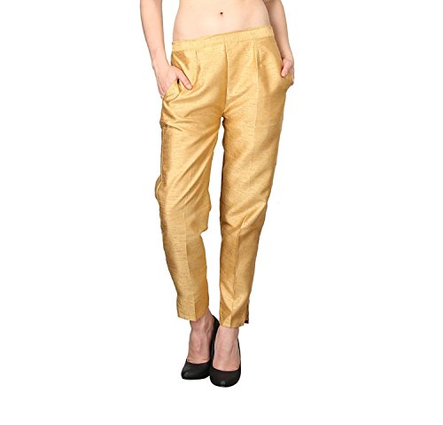 Shararat Women Cotton Silk Narrow Bottom Casual Ethnic Trousers Golden RS.549 (61.00% Off) - Amazon Shararat Women Cotton Silk Narrow Bottom Casual Ethnic Trousers Golden RS.549 (61.00% Off) - Amazon