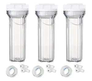 KRPLUS 10 Inch Crystal Clear Transparent Pre-filter Housing With 1/4