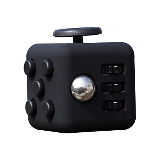 Wodery Fidget Cube Toy Anxiety Attention Stress Relief for Children and Adults (Black)
