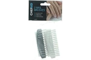 Chef Aid Double Sided Plastic Nail Brushes, Pack of 2 that are ideal for Deep Cleaning of the Fingertips and hands, Made from BPA Free Plastic and Perfect for the Home and Office