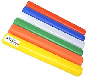 HeadTurners Plastic Relay Race Batons for Athletics Practice, Track and Field Sports- (Set of 6, Multicolour)