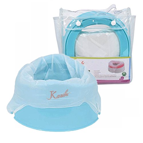 Karibu Portable Travel Potty with 10 Potty Liners (Blue)