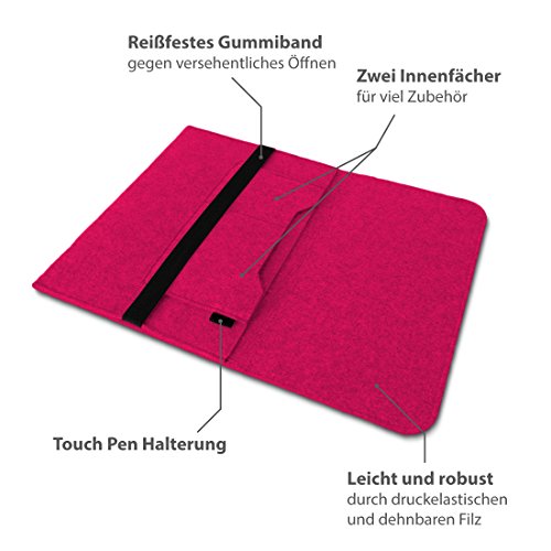 NAUC Trekstor Primebook C13 Notebook Sleeve H  lle Laptoptasche Schutzh  lle 13 3 Zoll Laptop Filz Case  Farben Pink