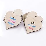 25tlg Herz Form Holz Anhänger Geschenkanhänger Namenskarte Basteln Hochzeit Party Deko Selbstgestalten - 4