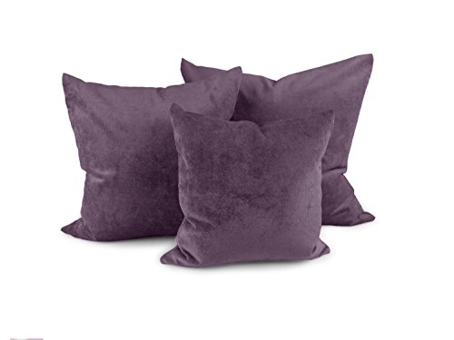 Hochwertige Kissenhülle mit samtig-weichem Chenille-Touch und dezentem Design – erhältlich in 14 modernen Farben und 3 verschiedenen Größen, 60×60 cm, brombeere - 9