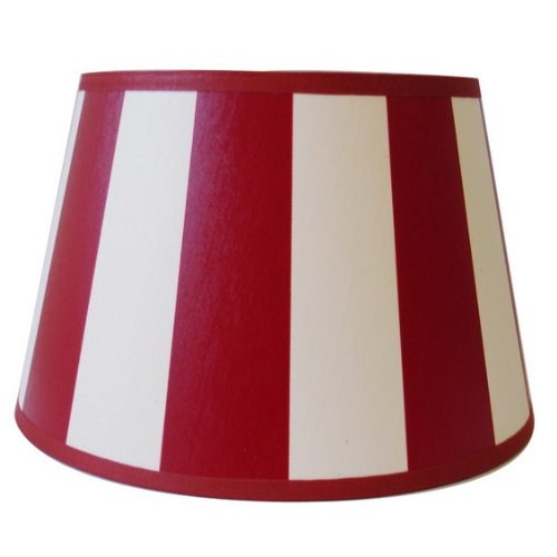 Lampenschirm, rund , rot-weiß, gestreift, 30 cm, Art. Nr. LS-266