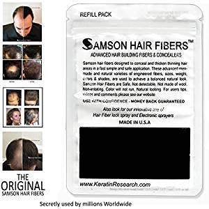 Samson - Kit de recambio de fibra de pelo para corrector de pérdida de cabello, tamaño mediano, 100 gramos, fabricado en Estados Unidos