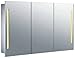 Produktbild Mebasa MYBSPKALR1 Spiegelschrank "Roland" 3D-Effekt, 3 Türen, 4 Glasablagen, 2 LED Leuchten, Kippschalter, vormontiert, TÜV geprüft