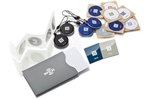 NFC21 Démarreur NFC Maxi - Contenu: 20 tags NFC NFC + housse de protection, idéal pour le contrôle périphérique / profil (WiFi, Bluetooth, applications), compatible avec tous les smartphones et les tablettes NFC