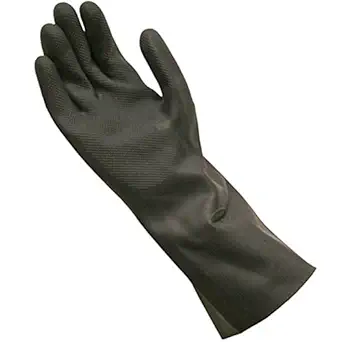 SAFEYURA Neoprene Chemical Protection Gloves for Acid and Caustics Chemical Oil and Solvents (Black) -1 Pair