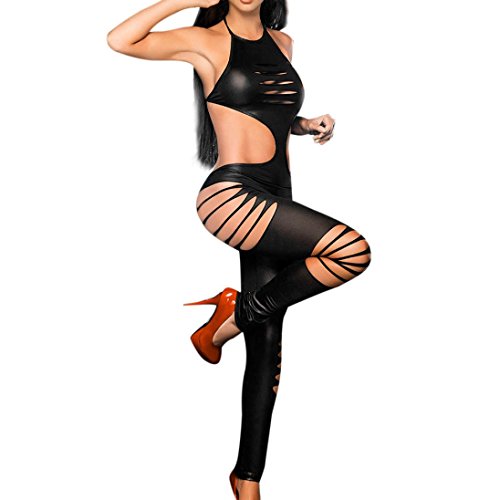 Preisvergleich Produktbild Sansee Damen Sexy Leder Dessous Frauen Reizvolle Spitzewäsche Clubwear Arbeitswalze Unterwäsche Siamesische Kleidung (Freie Größe, Schwarz)