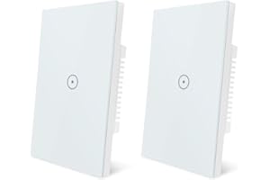 UseeLink Interruttore della luce Intelligente WiFi, Controllo Vocale Funziona con Alexa e Google Home, Timer e Condivisione Dispositivo, È necessario il filo di neutro, Bianco 1 way(2PCS)
