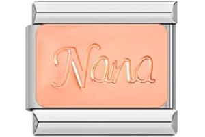 MON & SONS M&S Rose Gold Family Mum Daughter Grandad Grandma Sister Brother 9mm Italian Charm Compatible With Nomination Bracelet