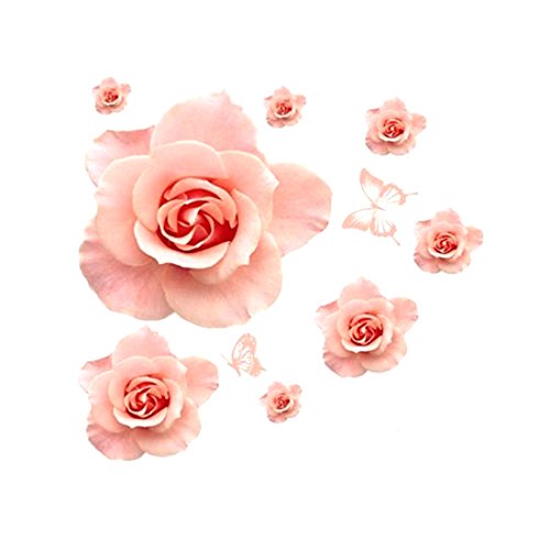 DIY Rose blaues Muster Entfernbar Wandtattoo Kunst Aufkleber Wandpapier