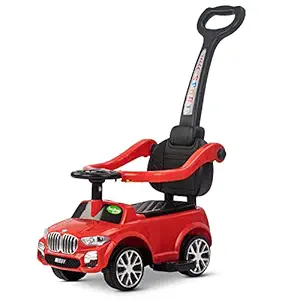 Baybee Magnus Pro Ride on Kids Car, Baby Push Ride on Car with Horn, Led Light & Push Handle | Kids Baby Toys Big Car | Ride-on Push Baby Car for Kids to Drive 1 to 3 Years Boys Girls (Red)