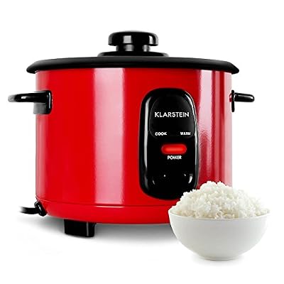 Klarstein Osaka 1,5 Cuiseur à riz électrique (500W, fonction réchauffage, capacité 1,5L, cuillère et gobelet doseur inclus, arrêt automatique) - rouge
