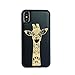 Price comparison product image OTOOLWORLD Carvings Pattern Design Creative and Natural Wood Wooden Phone Protective Case Cover For Apple IPhone X 5.8 Inch (giraffe)