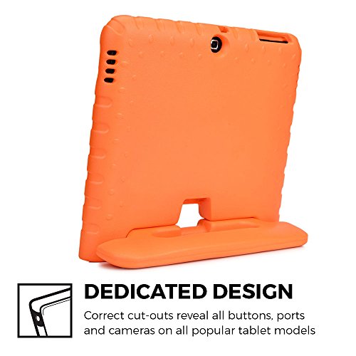 Samsung Galaxy Tab 4 10.1, Tab 3 10.1 hülle fur kinder, COOPER DYNAMO Beanspruchbare, strapazeirfähige, robuste, gepolsterte Hartschalenhülle mit integriertem Griff, Standfunktion & durchsichtigem Displaysschutz (Orange) - 4